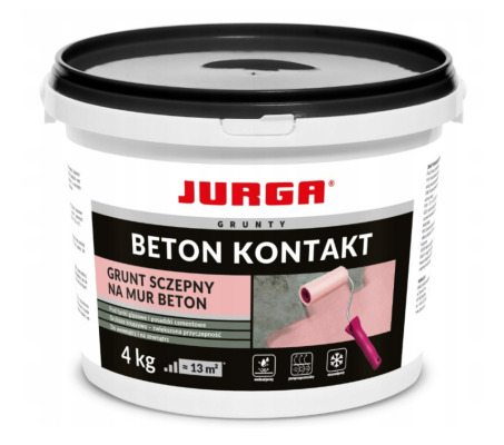 Grunt szczepny kwarcowy BETON KONTAKT mur beton trudne podłoża 4 kg JURGA