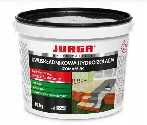 Izolacja dwuskładnikowa IZOMASS 2K zaprawa szlam hydroizolacyjny 10 kg JURGA