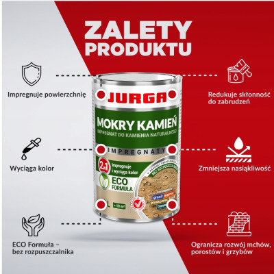 MOKRY KAMIEŃ impregnat do kamienia naturalnego EKO 1 l JURGA - 2 szt.