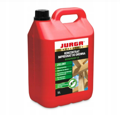Impregnat WOODPROOF WIĘŹBA dachowa drewno konstruk.1:9 ZIELONY 5 l JURGA