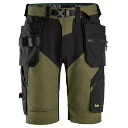 6904 Spodnie Krótkie FlexiWork+ z workami kieszeniowymi Khaki Green