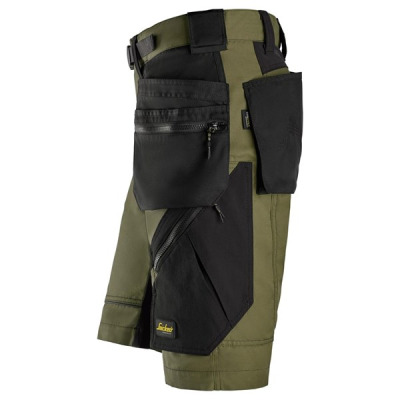 6904 Spodnie Krótkie FlexiWork+ z workami kieszeniowymi Khaki Green