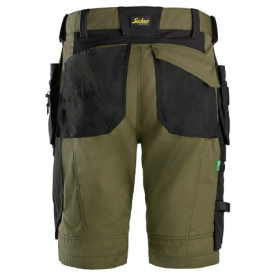 6904 Spodnie Krótkie FlexiWork+ z workami kieszeniowymi Khaki Green