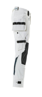17031  Spodnie robocze z kieszeniami workowymi Mascot Advanced Ultimate Stretch białe