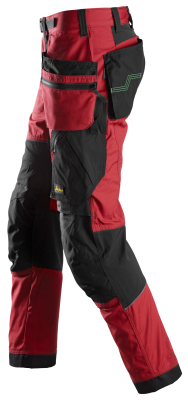 6902 Spodnie robocze Snickers model FlexiWork+ czerwonym