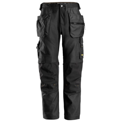 Spodnie robocze 6224 Snickers  Canvas+ Stretch AllroundWork z workami kieszeniowymi k. czarny