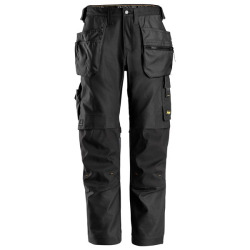 Spodnie robocze 6224 Snickers  Canvas+ Stretch AllroundWork z workami kieszeniowymi k. czarny