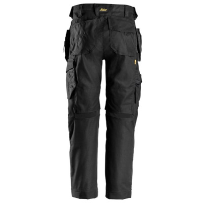 Spodnie robocze 6224 Snickers  Canvas+ Stretch AllroundWork z workami kieszeniowymi k. czarny