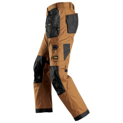 Spodnie robocze 6224 Snickers  Canvas+ Stretch AllroundWork z workami kieszeniowymi k. brązowy