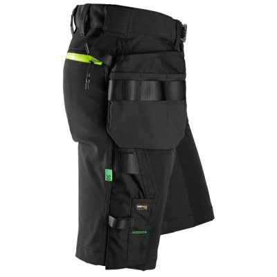 6140 Krótkie spodnie Snickers model Soft Shell Stretch FlexiWork+ CZARNE