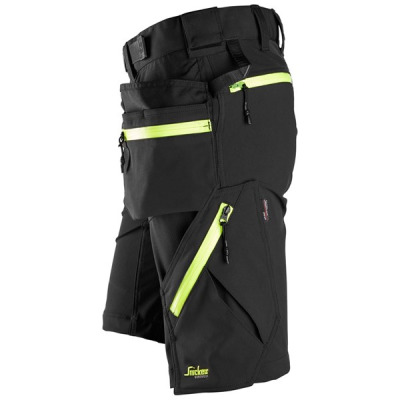 6140 Krótkie spodnie Snickers model Soft Shell Stretch FlexiWork+ CZARNE