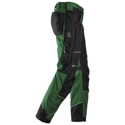 Spodnie robocze Snickers 6314 Canvas+ RuffWork+ zielone