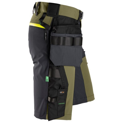 6140 Krótkie spodnie Snickers model Soft Shell Stretch FlexiWork+ Khaki Green