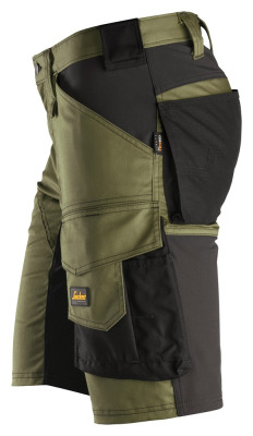 6143 Krótkie spodenki Snickers Stretch model AllroundWork w kolorze khaki green
