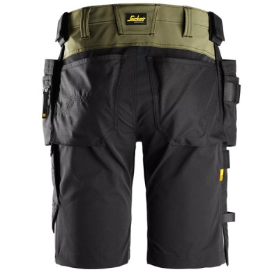 6175 Krótkie spodenki Snickers Stretch model AllroundWork w kolorze Khaki/Green