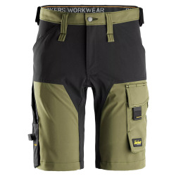 6173 Krótkie spodenki Snickers Stretch model AllroundWork w kolorze Khaki/Green