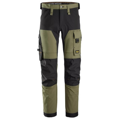6375 Spodnie robocze Snickers model AllroundWork kolor zielone Khaki