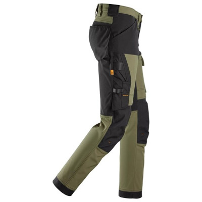 6375 Spodnie robocze Snickers model AllroundWork kolor zielone Khaki