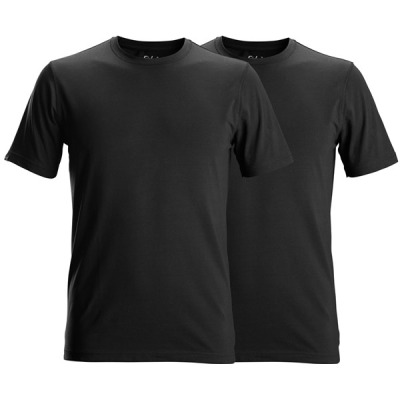2529 T-shirt elastyczny - zestaw 2 szt. Snickers k.czarny