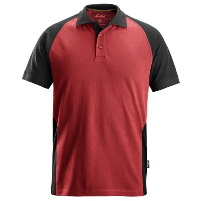 2750 Koszulka Polo marki Snickers 2-kolorowa czarwono-czarna