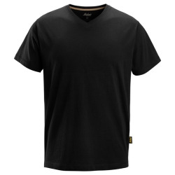 2512 T-shirt Snickers z dekoltem w serek Czarny