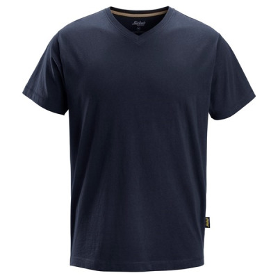 2512 T-shirt Snickers z dekoltem w serek Granatowy