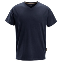 2512 T-shirt Snickers z dekoltem w serek Granatowy