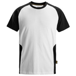 2550 T-shirt dwukolorowy Snickers w kolorze Białym