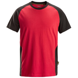 2550 T-shirt dwukolorowy Snickers w kolorze Czerwonym