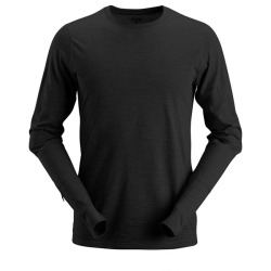 T-shirt wełniany z długimi rękawami 2427 BLACK