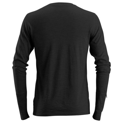 T-shirt wełniany z długimi rękawami 2427 BLACK