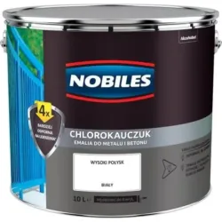 Nobiles Chlorokauczuk – Emalia do betonu i metalu, biały połysk 10L