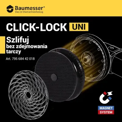 Uchwyt magnetyczny do tarcz szlifierskich Click-Lock  UNI
