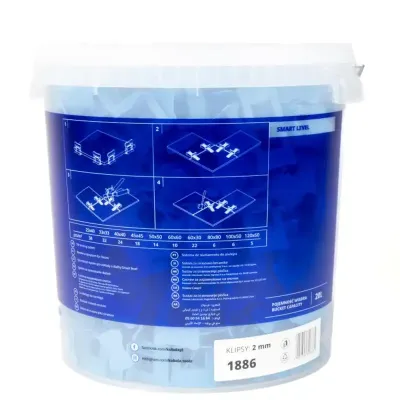 SMART LEVEL Klipsy 2.0mm 800 szt. + wiadro 20 l gratis