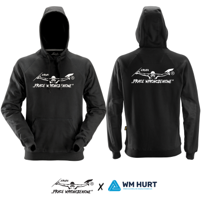 Bluza Snickers z haftem logo Grupy Prace Wykończeniowe kolor czarny (duże pierś + plecy)