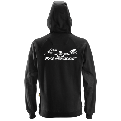 Bluza Snickers z haftem logo Grupy Prace Wykończeniowe kolor czarny (duże pierś + plecy)