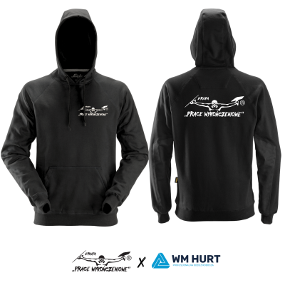 Bluza Snickers z haftem logo Grupy Prace Wykończeniowe kolor czarny (małe pierś + plecy)