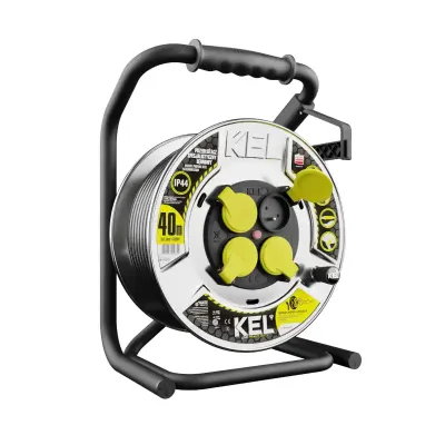 Przedłużacz bębnowy specjalistyczny HEAVY LINE, 4x2p+Z; IP44; 16A; H05RR-F; 3x2,5; 40m; Plastrol