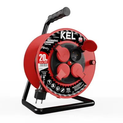 Przedłużacz bębnowy warsztatowy PROFESSIONAL LINE 4x2p IP44; 16A; H05RR-F; 3x2,5; 20m; Plastrol
