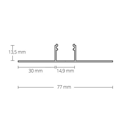 Profil środkowy TBP3 LED do suchej zabudowy 2m.