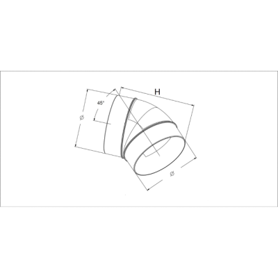 AW Kolano kanału okrągłego (fi100) 45 stopni (KO100-23/45)