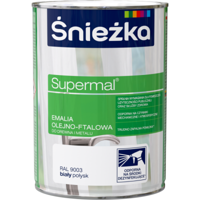 Supermal Emalia Olejno-Ftalowa - biały połysk 0,8l