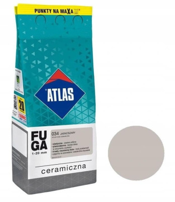 Fuga ceramiczna jasnoszara (034) 5kg ATLAS