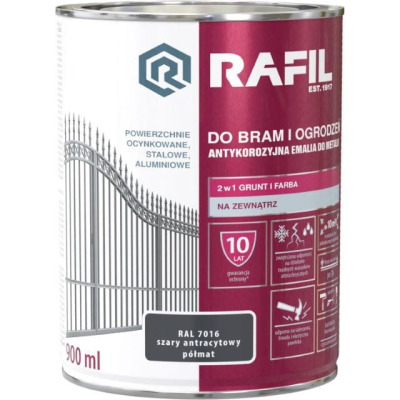 Do bram i ogrodzeń szary antracytowy półmat 0,9L (RAL7016)