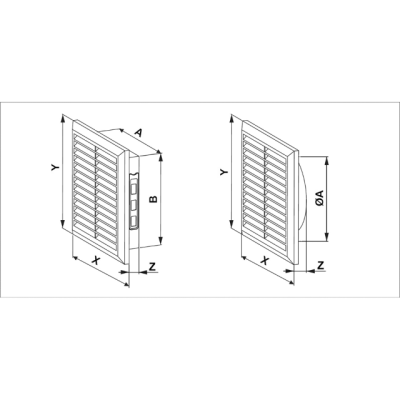 AW Osłona went. 14x14 TUS.fi100 T61 biały