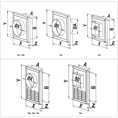AW Osłona went. 14x21 T-okap fi100