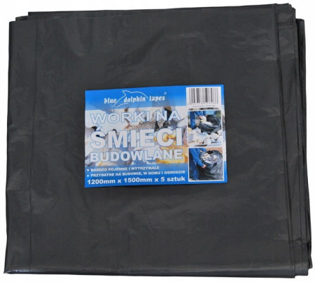 Worki na śmieci BLUE DOLPHIN 150cm x 120cm 5szt/opak