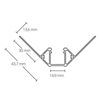 Profil narożny TBP6 LED do suchej zabudowy 2m.