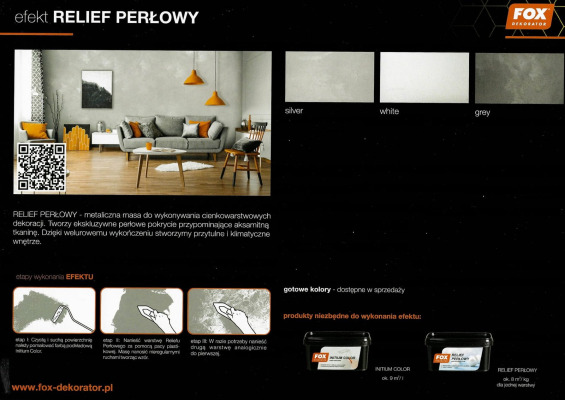 Fox Dekorator RELIEF PERŁOWY Grey 1kg