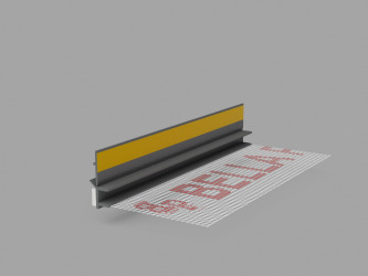 Listwa PVC dylatacyjna przyokienna 3mm z siatką 3m SZARY CIEMNY